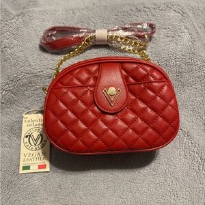 Valentino Orlandi Red Quilted Mini Bag